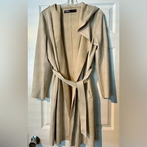 Zara Tie Wrapped Jacket - size medium, faux suede